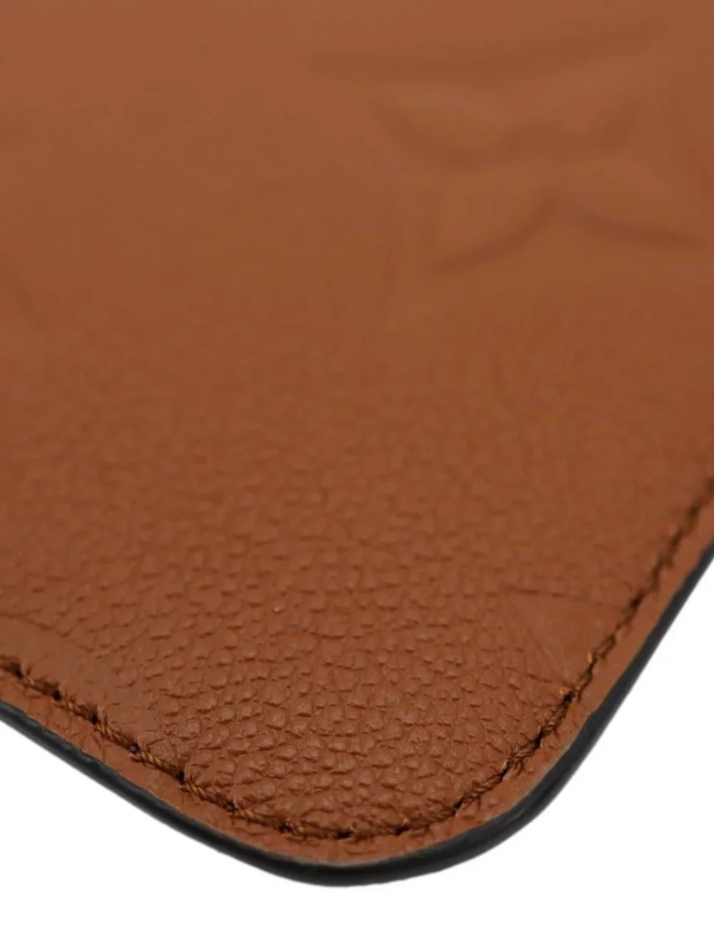 Louis Vuitton  Neverfull Pochette Giant Monogram Empreinte Leather Wristlet Brow